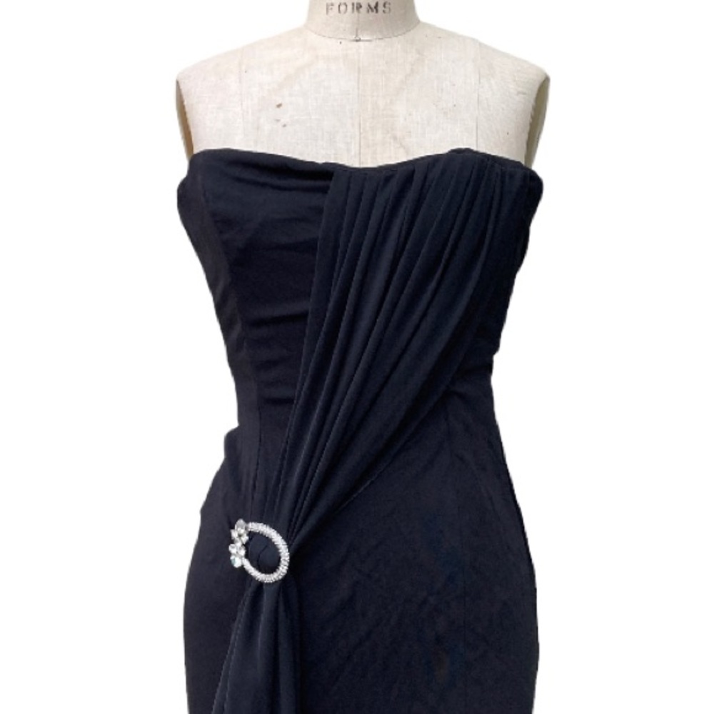 Vintage Strapless Nicole Black Evening Dress As Is